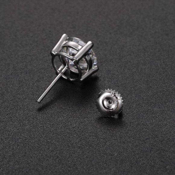 Certified 2ct. t.w. Moissanite Diamond Round Stud Earrings NEW - Picture 6 of 14